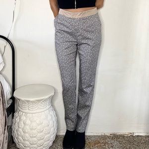 Y2K Venus Mimoska Taupe Tan Polka Dot Straight Leg Twill Chino Trouser Pant Sz 8